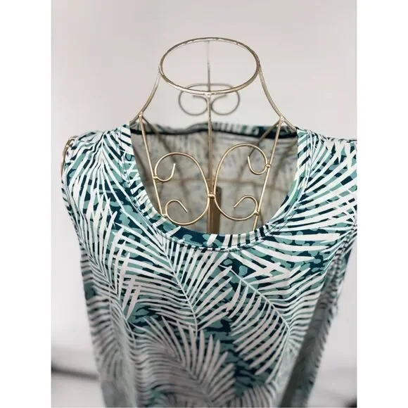 Zuda Palm Leaf Print Active  Dress Sleeveless Plus Size 3X - Picture 7 of 10